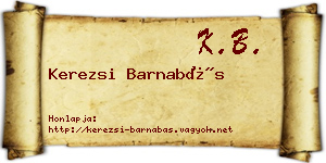 Kerezsi Barnabás névjegykártya