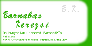 barnabas kerezsi business card